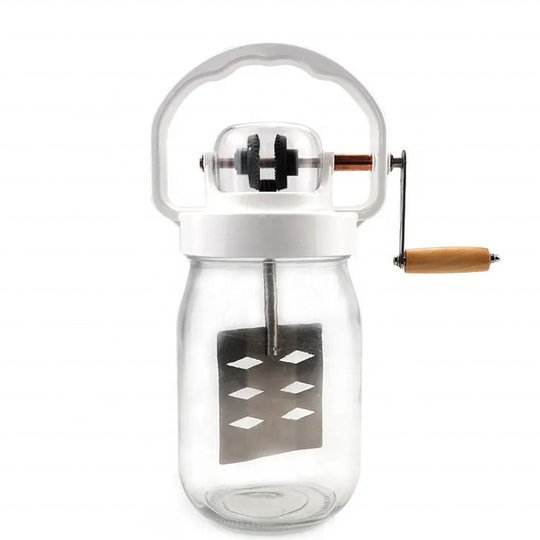 Butter Churner Mason Glass Jar Butter Maker Butter Churner Mason Jar with Stainless Steel Gear and Hand Crank (MOQ 10 Sets)