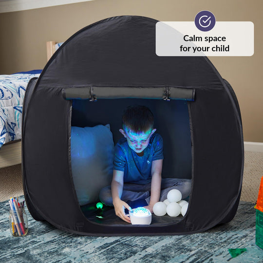 Pop-Up Blackout Sensory Tent for Kids – Calming Hideaway Play Tent, Small & Big Sizes