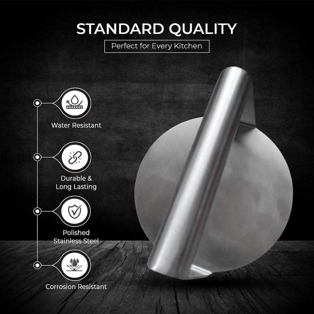 Round Smasher, Non-Stick Smooth Hamburger Press Flat Bottom Without Ridges (MOQ 10 Sets)