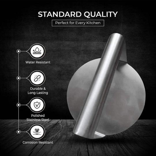 Round Smasher, Non-Stick Smooth Hamburger Press Flat Bottom Without Ridges (MOQ 10 Sets)