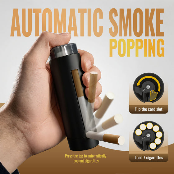 One-Press Pop-Up Cigarette Dispenser Case, 7-Cigarette Portable Storage Box (MOQ 10 Sets)