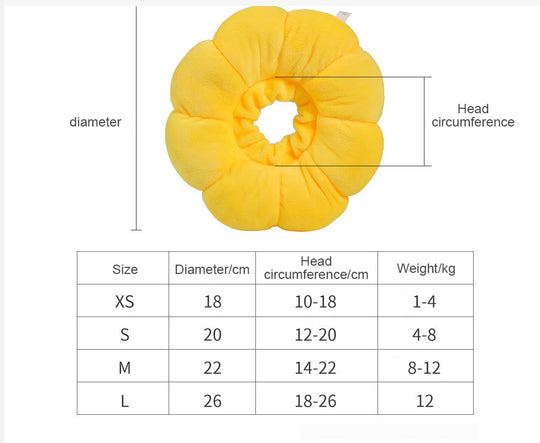 Cat Small Dog Recovery Collar, Cute Sunflower Neck Cone After Surgery, Adjustable Pet E Collar (MOQ 10 Sets)