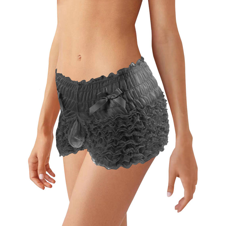 Sissy Convex Pouch Panties Mens Lace Transparent Briefs (MOQ 10 sets)