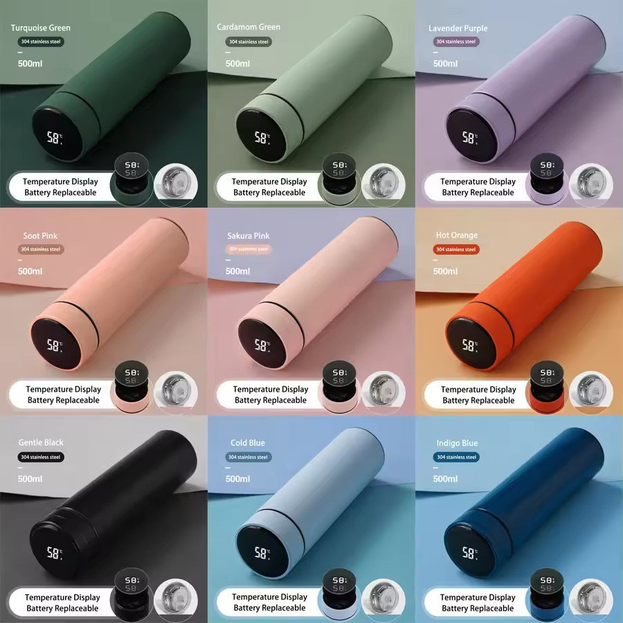Steel Vacuum Flask,Travel Mug with Smart LCD Touch Screen, Keep Hot Or Cold