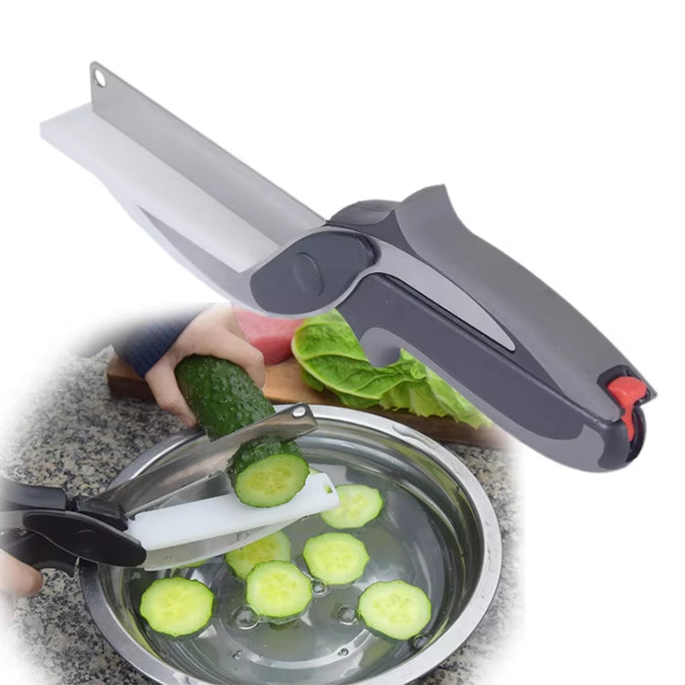 Stainless Steel Blade & Plastic Cutting Board Scissors with Safety Lock (MOQ 10 Set)