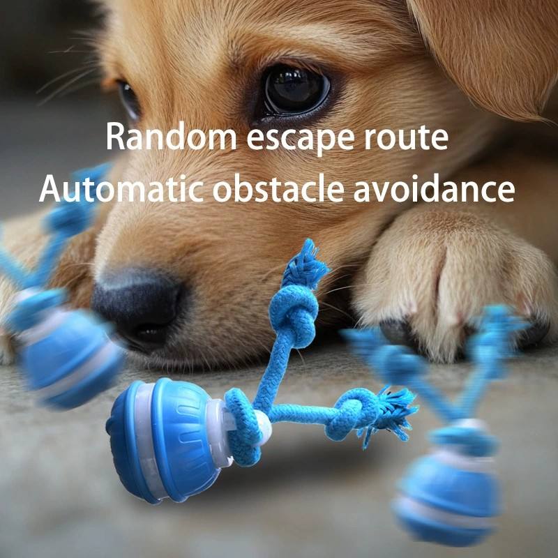 Interactive Rechargeable Dog Toy, 360° Smart Automatic Rolling Moving Toy for Bored Pets