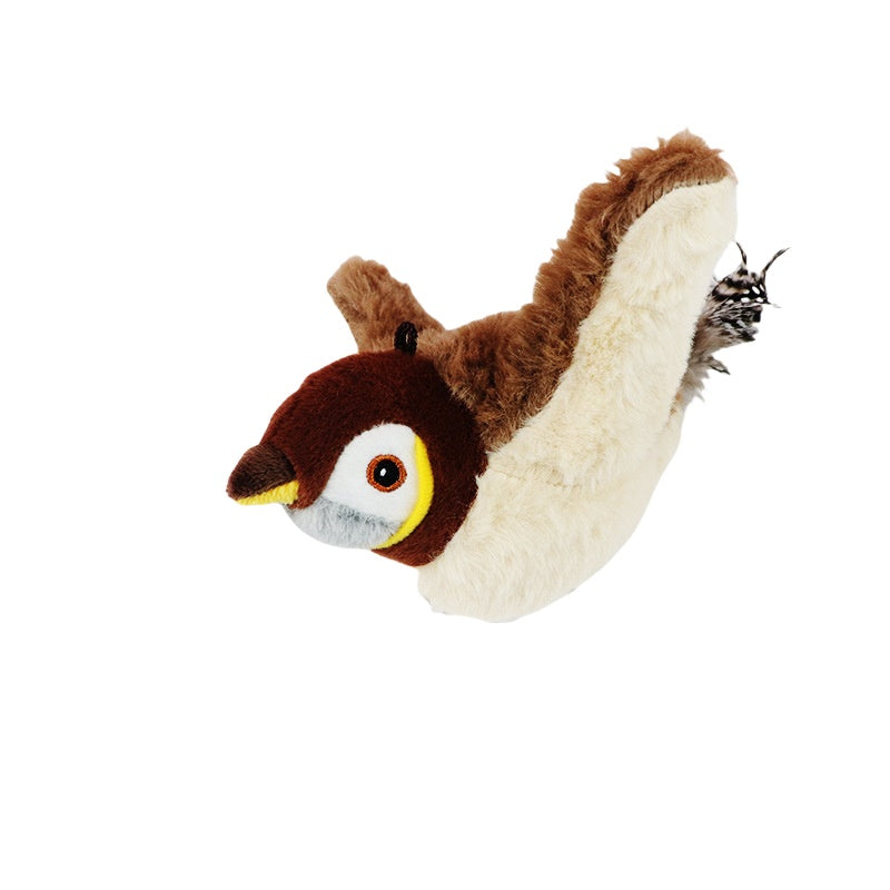 Chirping Toys Touch Activated Flapping Wings Sparrow Interactive Smart Cat Toys USB Exercise Pet Toys