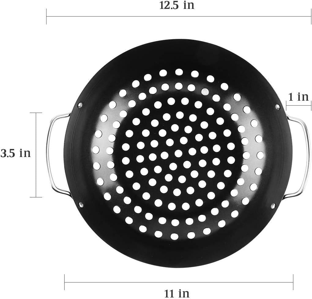 Round Grill with Handle Egg Veggie Basket & Chicken Breast and Pulled Pork Tool Pack(10 Pack)