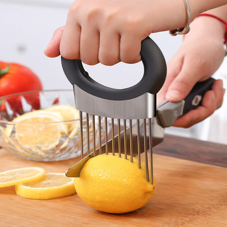 Onion Cutter Vegetable Chopper, Stainless Steel Tomato Potato Slicer, Meat Tenderizer Tool