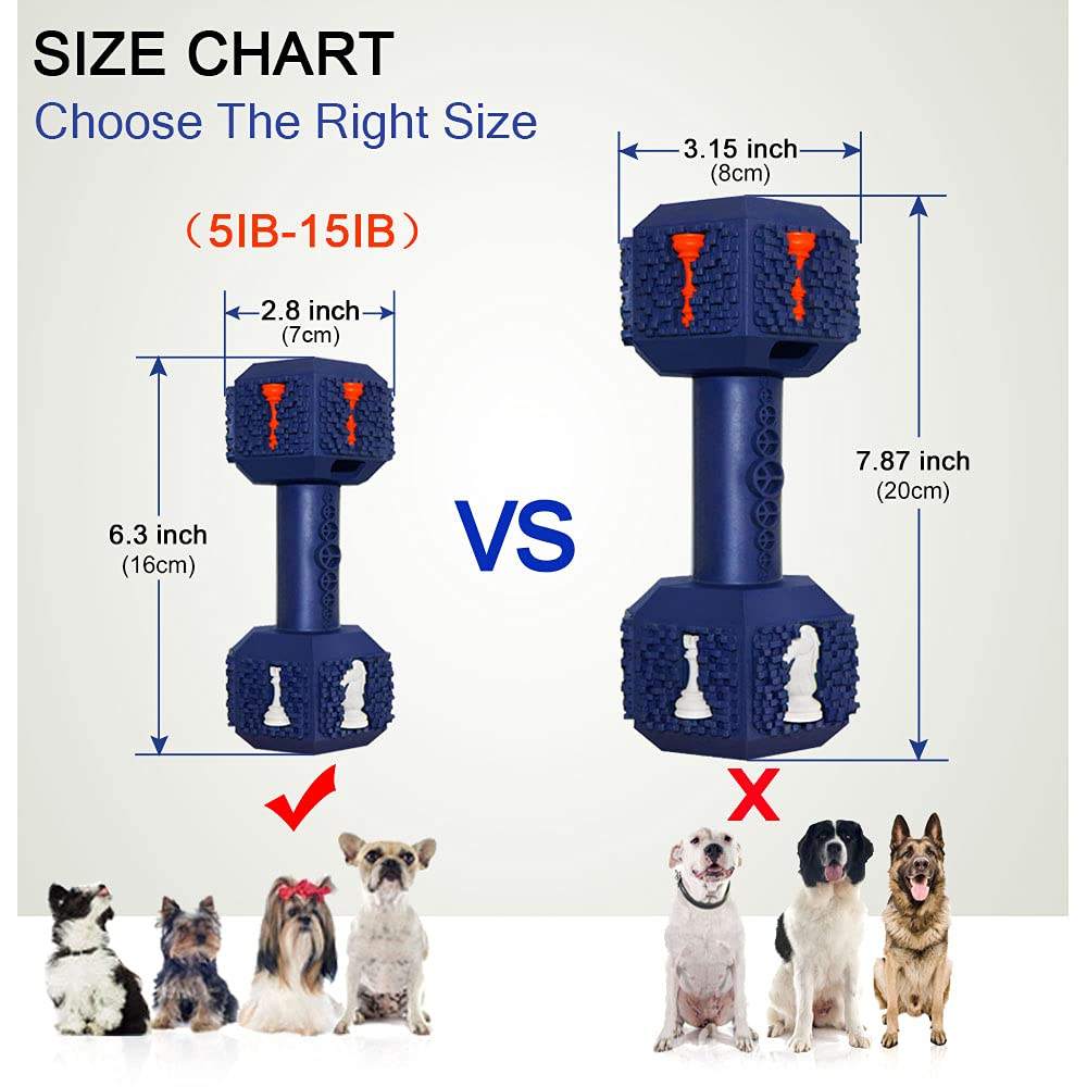 Interactive Durable Dog Toys Tough Natural Rubber Dumbbell Toy for Large Medium Dogs