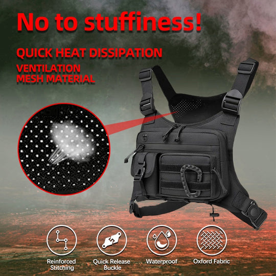 Multifunctional Adjustable Vest Waterproof Chest Bag (MOQ 10 Sets)