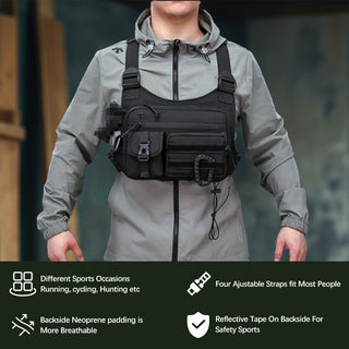 Multifunctional Adjustable Vest Waterproof Chest Bag (MOQ 10 Sets)