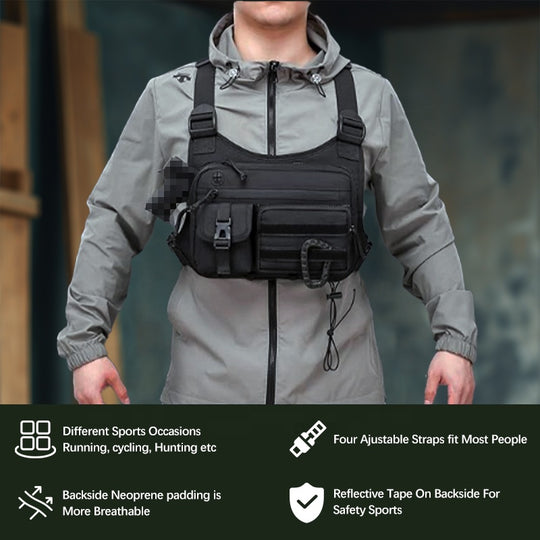 Multifunctional Adjustable Vest Waterproof Chest Bag (MOQ 10 Sets)
