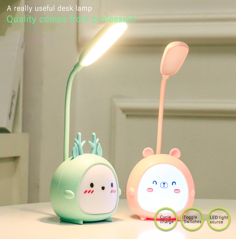 Desk Lamp, Portable LED Desk Lamps with Night Light,Rabbit Foldable USB Rechargeable Reading Light for Children Boys Girls