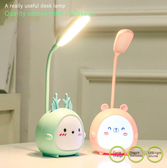 Desk Lamp, Portable LED Desk Lamps with Night Light,Rabbit Foldable USB Rechargeable Reading Light for Children Boys Girls