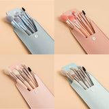 Handy Size 8 pcs Candy Color Makeup Brushes Tool Set(10 Pack)