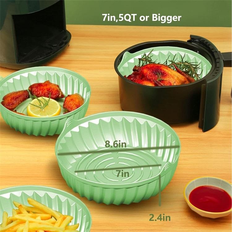 Reusable Non-stick Food Grade Silicon Oven Pan Air Fryer(Bulk 3 Sets)