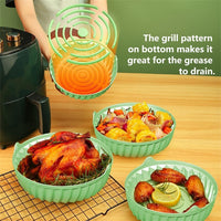 Reusable Non-stick Food Grade Silicon Oven Pan Air Fryer(Bulk 3 Sets)