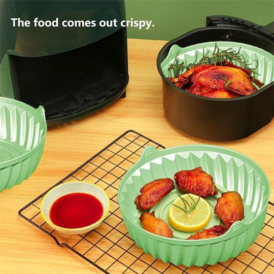 Reusable Non-stick Food Grade Silicon Oven Pan Air Fryer(Bulk 3 Sets)