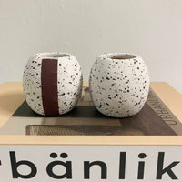 Ceramic match holder with striker Pots