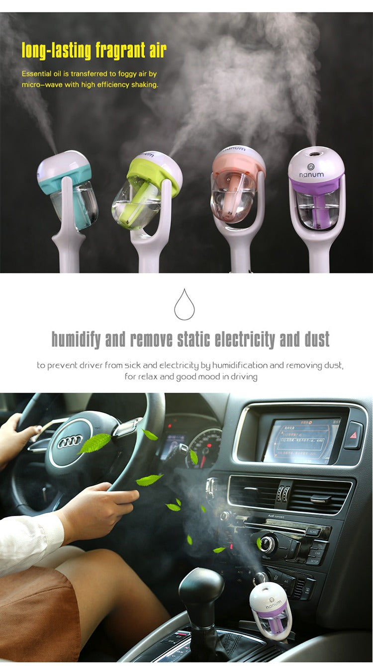 Mini Car Charger Port Air Humidifier Travel Portable Ultrasonic Aroma Mist Humidifiers Air Purifying Car Humidifier