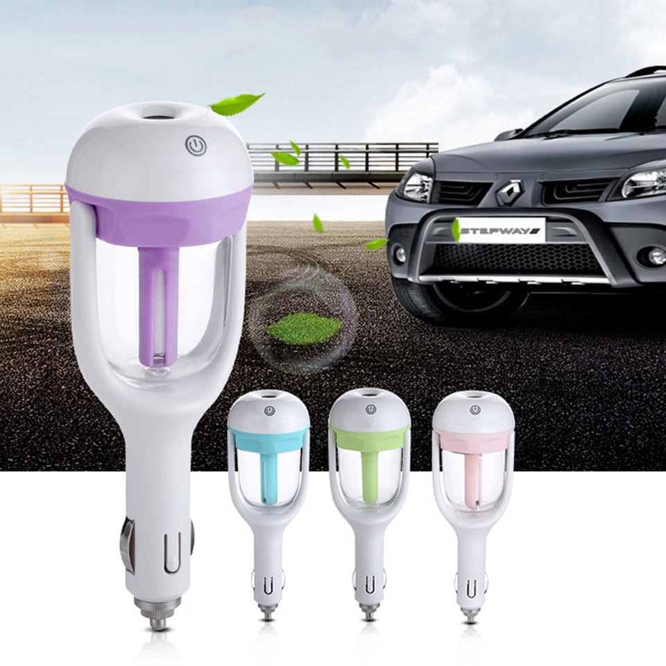 Mini Car Charger Port Air Humidifier Travel Portable Ultrasonic Aroma Mist Humidifiers Air Purifying Car Humidifier