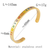 Rainbow Roman digital C shaped stainless steel bracelet