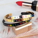 Rainbow Roman digital C shaped stainless steel bracelet(10 Pack)