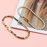 Fashion Jewelry accessories inlaid crystal stainless steel bracelet(Bulk 3 Sets)