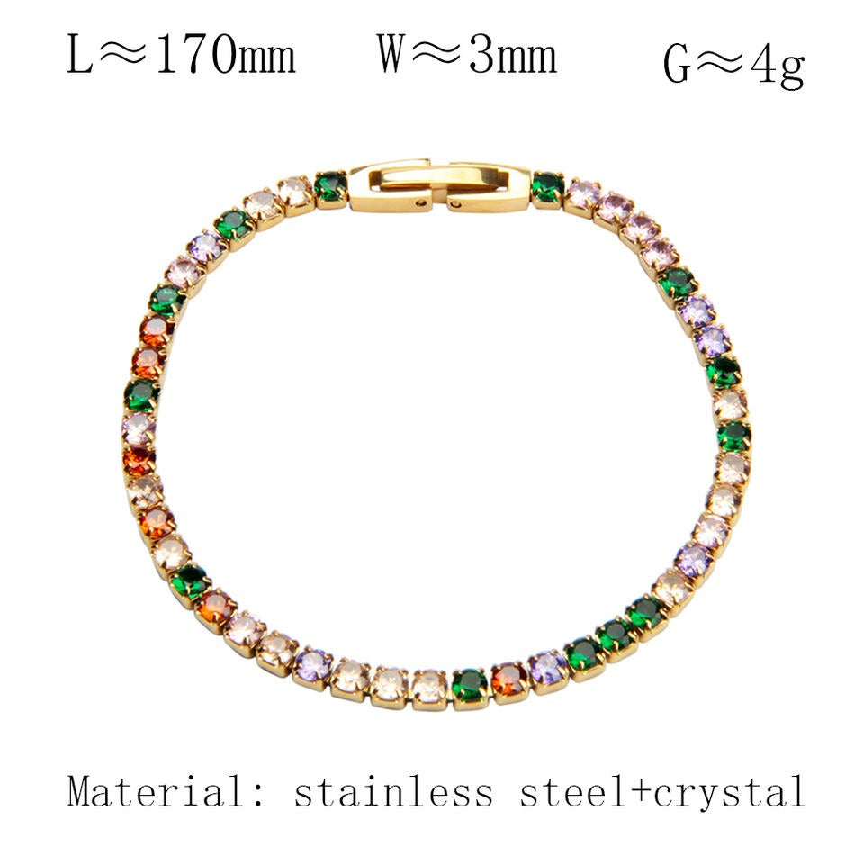 Fashion Jewelry accessories inlaid crystal stainless steel bracelet