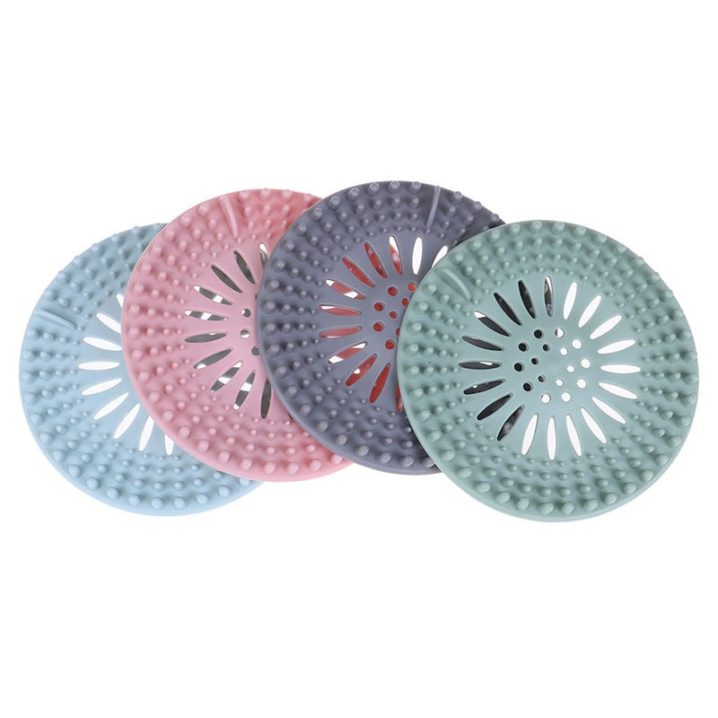 Bathroom Bathtub Hair Catcher Durable Silicone Hair Stopper Shower Drain Covers