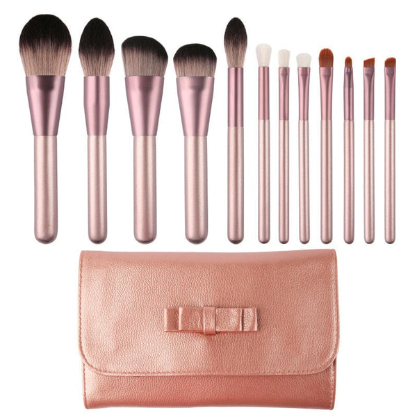 Premium Synthetic Hair 12 Piece Makeup Brush Set With Case