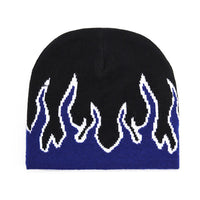 Street Dance Cap Skull Beanie Flames Knitted Hat