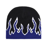 Street Dance Cap Skull Beanie Flames Knitted Hat