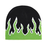Street Dance Cap Skull Beanie Flames Knitted Hat(Bulk 3 Sets)