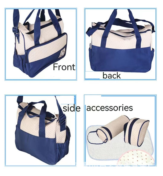 Multifunction Mommy bag Large Storage for Baby Diaper Bags Tote 5Pcs baby diaper Convertible