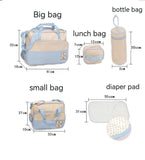 Multifunction Mommy bag Large Storage for Baby Diaper Bags Tote 5Pcs baby diaper Convertible(Bulk 3 Sets)
