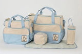 Multifunction Mommy bag Large Storage for Baby Diaper Bags Tote 5Pcs baby diaper Convertible