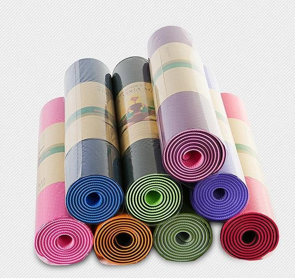 Thick Yoga Mat Fitness & Exercise Mat easy to carry (Chloride Free)(10 Pack)