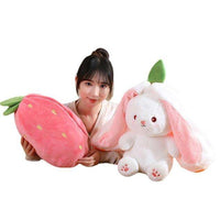 Security Bunny sleeping strawberry carrot throw pillow transform fruit(Bulk 3 Sets)