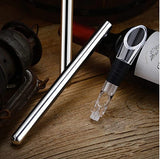 Premium Stainless Steel Bottle Cooler Stick Chill Rod Decanting Aerator & Drip-Free Pourer
