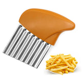 Crinkle cutter for any Vegetable potato chip cutter Stainless Steel Slicer french fries cutter(Bulk 3 Sets)