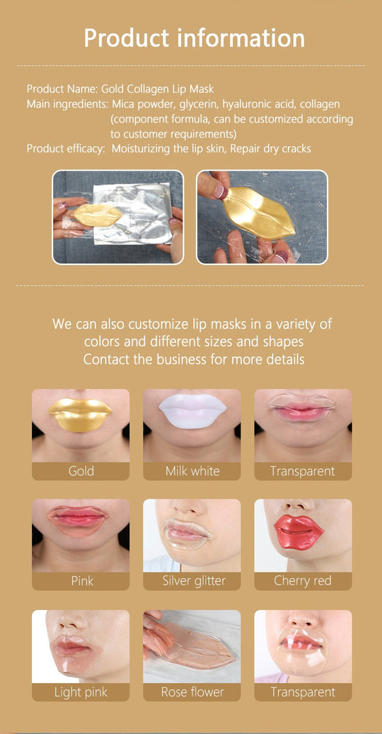 Premium Quality Moisturizing Collagen Crystal Lip Mask - Anti-Ageing (Gold-Lip Mask)