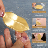 Premium Quality Moisturizing Collagen Crystal Lip Mask - Anti-Ageing (Gold-Lip Mask)(10 Pack)