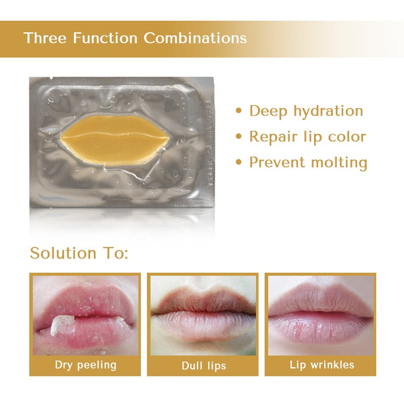 Premium Quality Moisturizing Collagen Crystal Lip Mask - Anti-Ageing (Gold-Lip Mask)