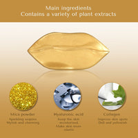 Premium Quality Moisturizing Collagen Crystal Lip Mask - Anti-Ageing (Gold-Lip Mask)(10 Pack)