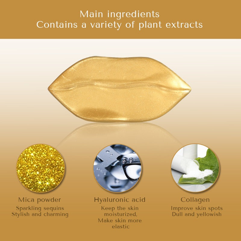 Copy of Premium Quality Moisturizing Collagen Crystal Lip Mask - Anti-Ageing (Gold-Lip Mask)(Bulk 3 Sets)