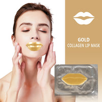 Premium Quality Moisturizing Collagen Crystal Lip Mask - Anti-Ageing (Gold-Lip Mask)(10 Pack)