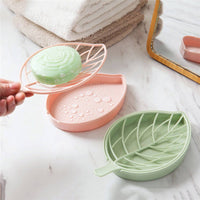 Classy Leaf shape holder Non slip soap dish(Bulk 3 Sets)