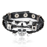 Perfect Classy and Trendy Skeleton  head braided leather bracelet ad-ons on Shows(10 Pack)